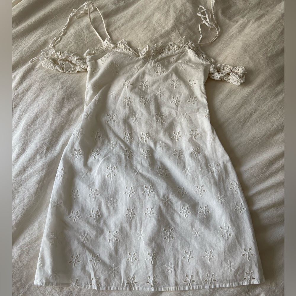 For Love & Lemons White Eyelet Dress XS